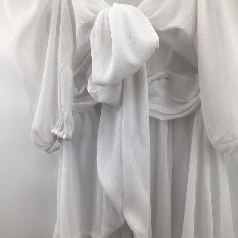 Lucy in the Sky Neia Ruffle White Chiffon Dress - Picture 6 of 9